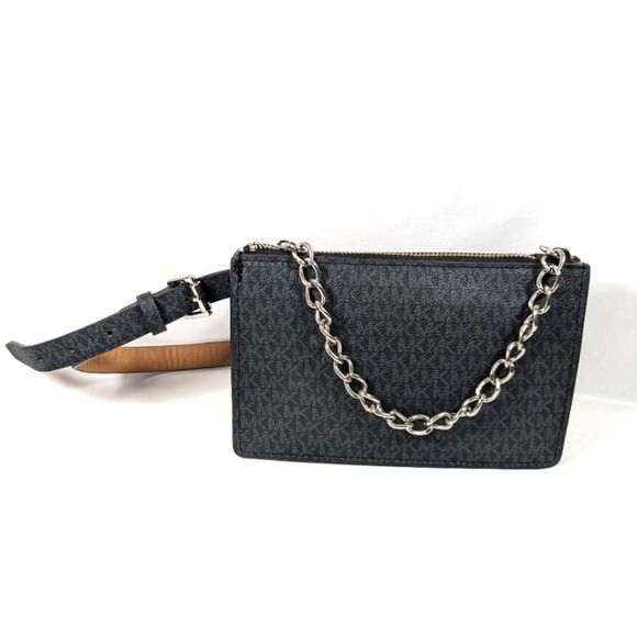Michael Kors Belt Bag With Silver Tone Chain & A Michael Kors ID & Card Carrier - Picture 2 of 15